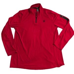 Spyder‎ Active Men's Red 1/4 Zip Performance Pullover Large ProWeb